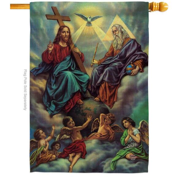 Ornament Collection 28 x 40 in. The Holy Trinity House Flag with Religious Faith Double-Sided Vertical  Banner Garden OR583451